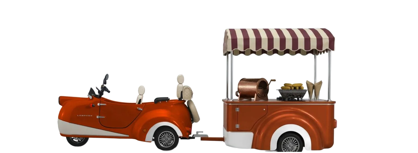 Lámpago with Chestnut Cart trailer